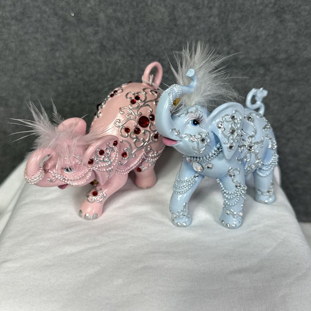 Hamilton Collection Elephants of Good Fortune Crystal Elegance Radiant Ruby FLAW